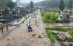 Prace zabezpieczające na Cmentarzu w Trzebini (2)